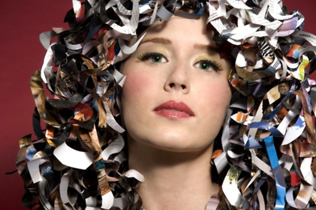 Photo Lauren Sykes, paper wig Juliana Koutouzakis 