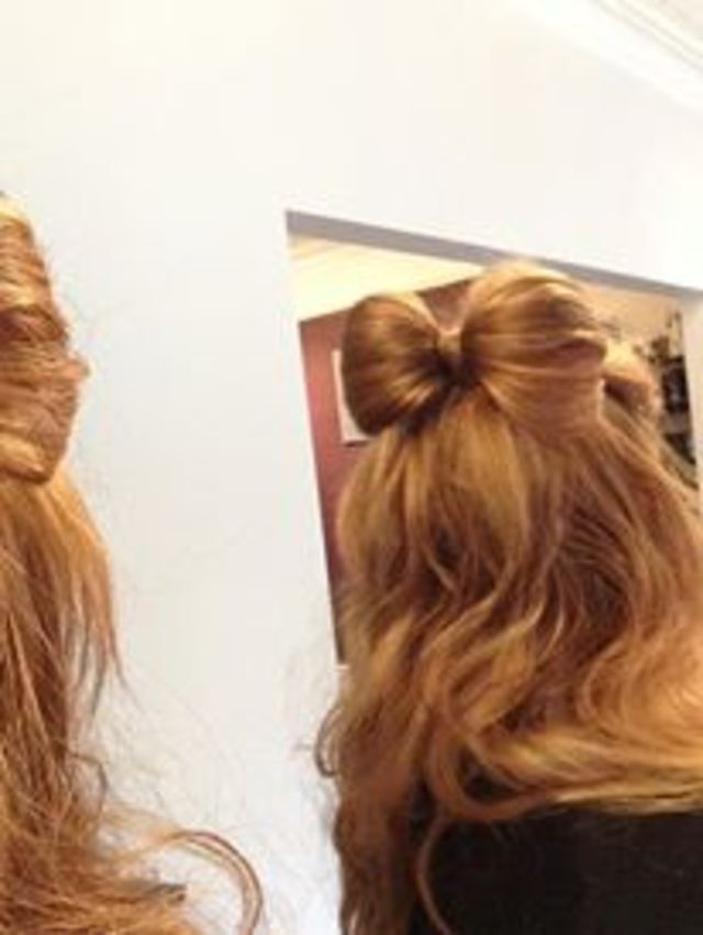 Loving the cute bow hair up by Natasha