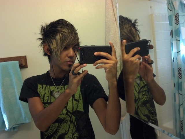 before my hair got to long for it, this is how i normally styled it