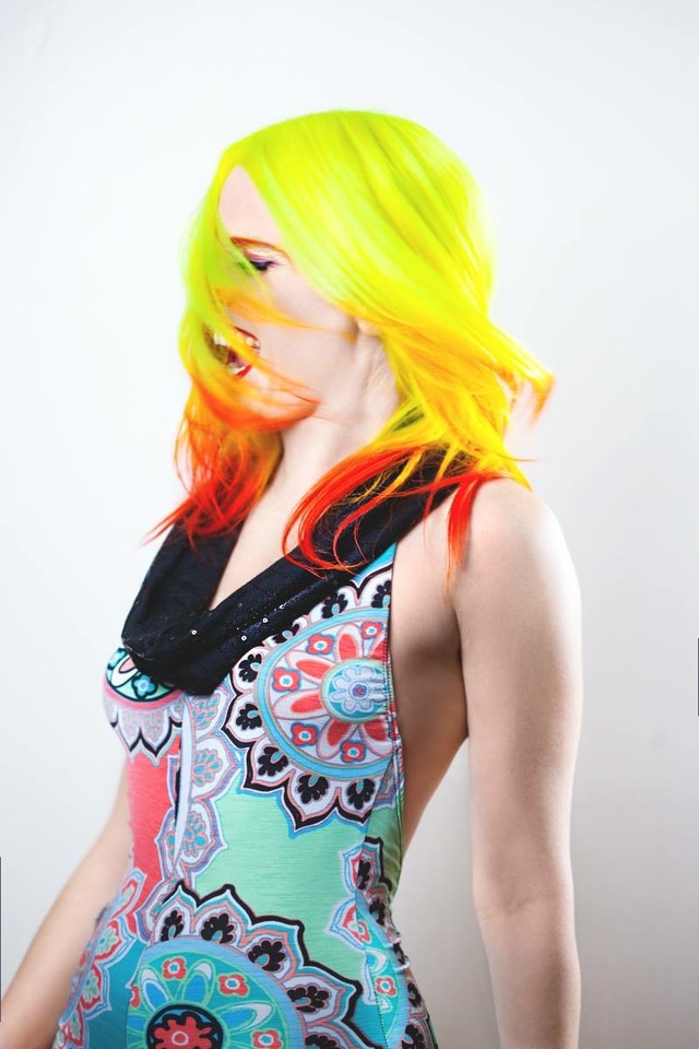 Yellow hair with orange tips