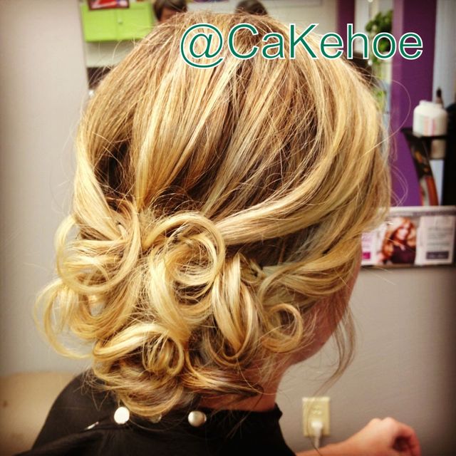 elegant side updo on bride
