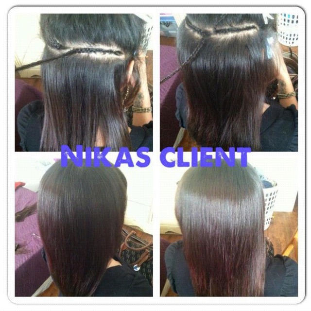 extensions added for fullness, and straightened