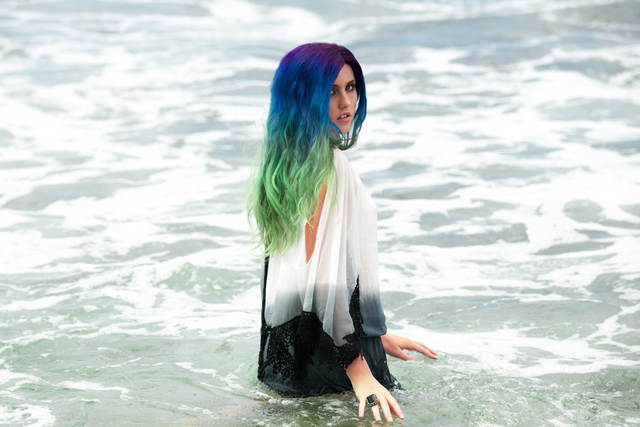 Beach Editorial Pastel Balayage - Purple to Mint