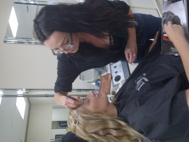 Fatima Muniz Make-up artist and eyebrow designer preparing the most wonderful Model Kate Eaton for the Gemini Awards