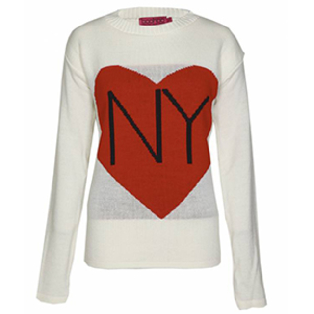 Boohoo Whitney NY Hearts Knit Sweat