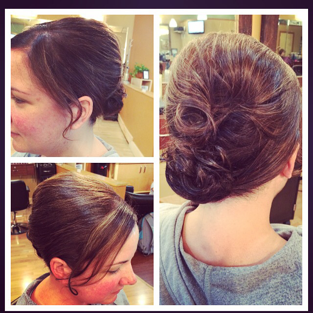One successful simple updo. Not my normal thing but it's not bad