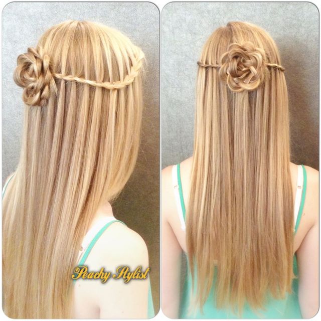flower and waterfall braid 