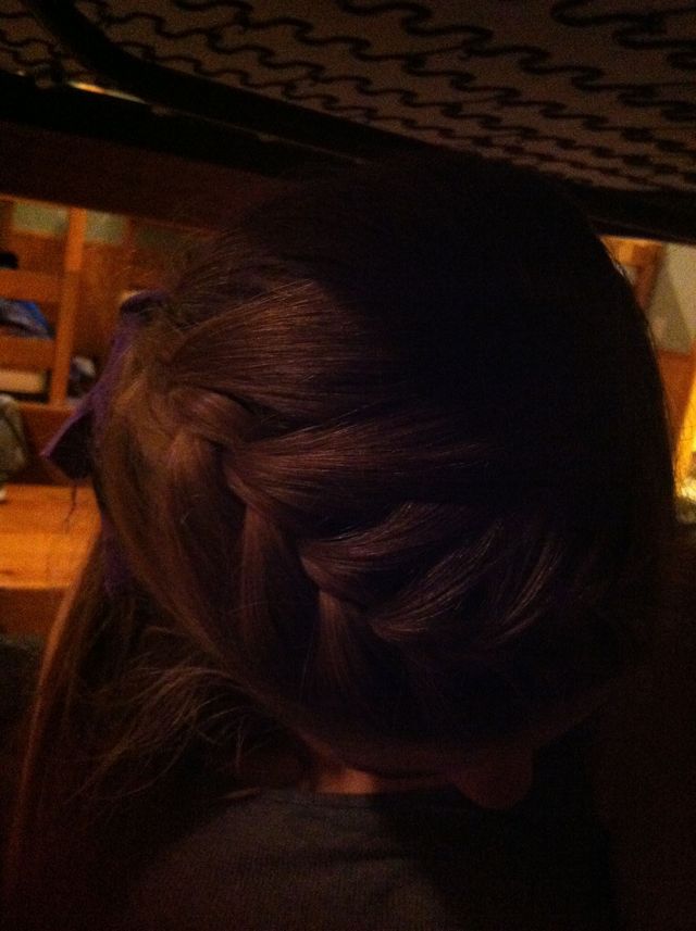 french braid into a ponytail