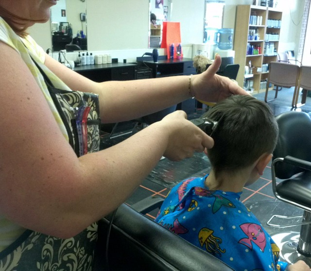 getting a hair cut