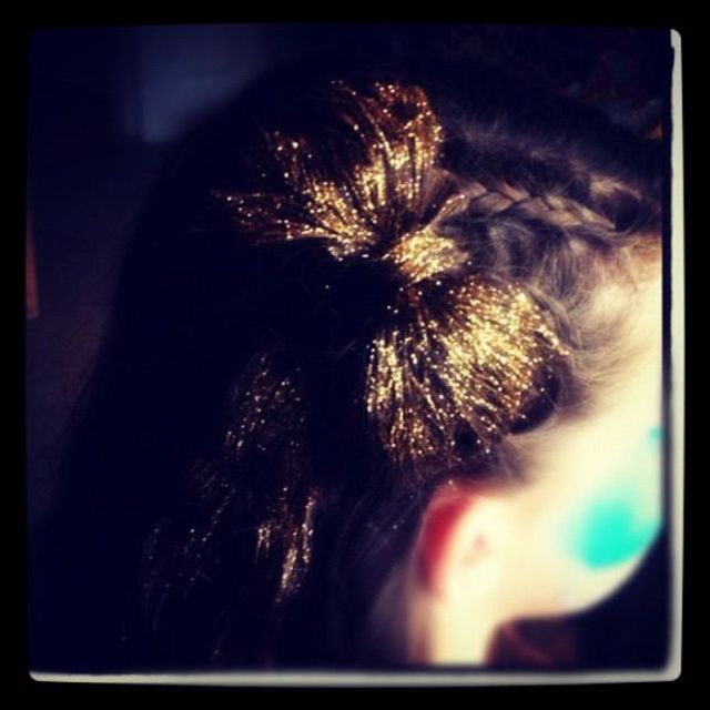 glitter hair bow