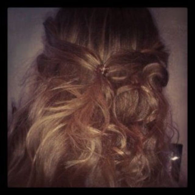 half curled half style 