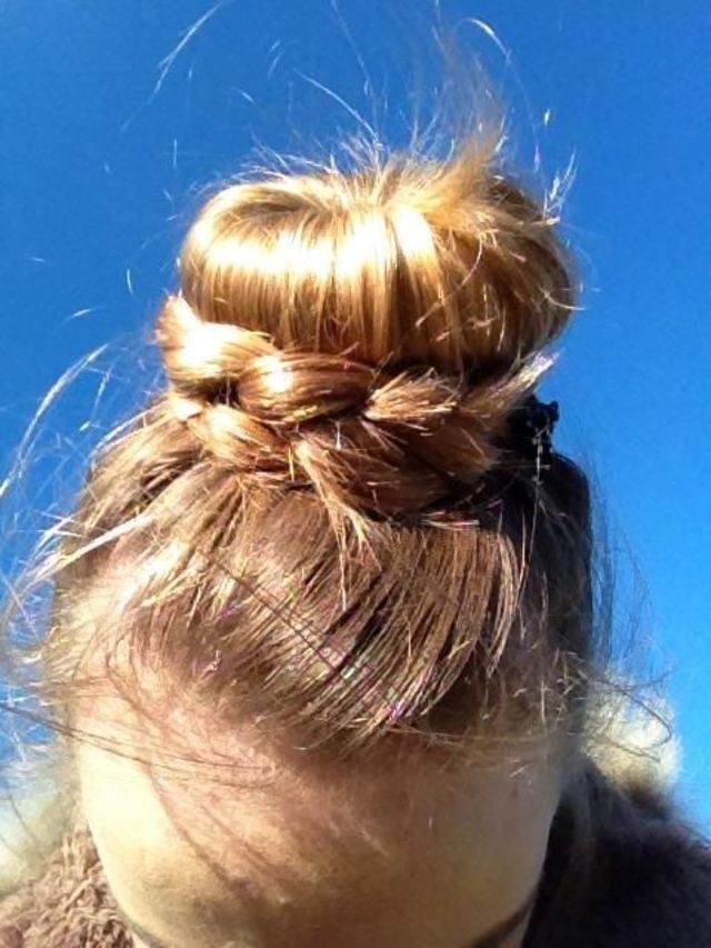 high bun with plait