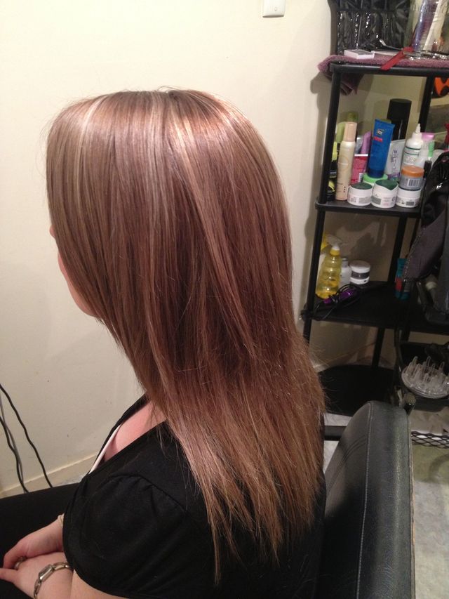 light brown with blonde foils
