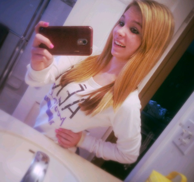 long hair , dont care <3