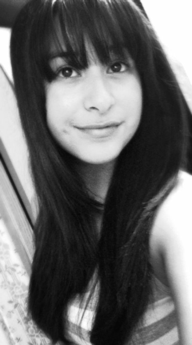 long hair straight bangs!