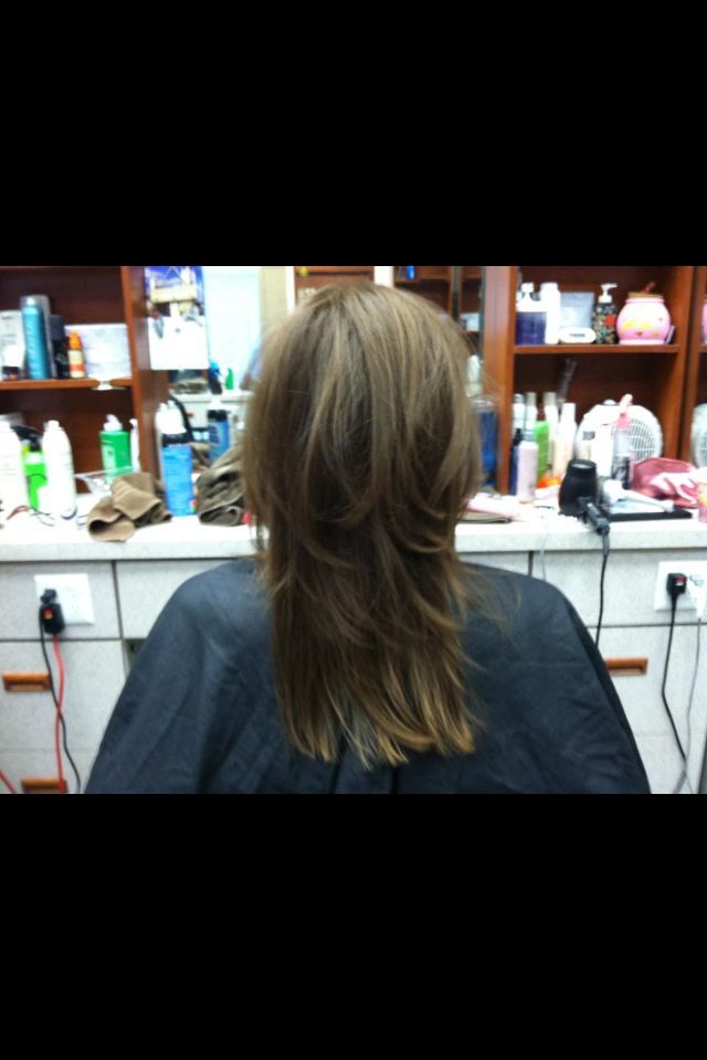 long, layered hair