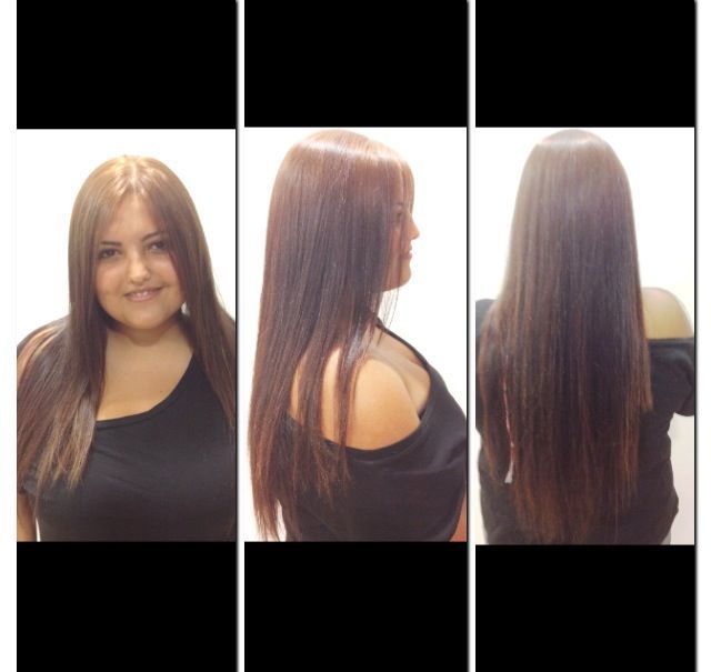 long straight hair + colour beigh (light brown)
