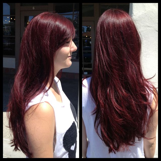 long-layered dark red