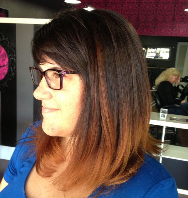 mahogany to copper ombré 