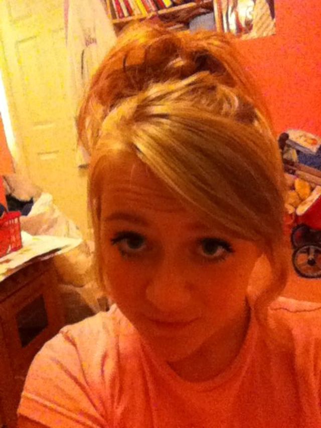 messy bun with curls