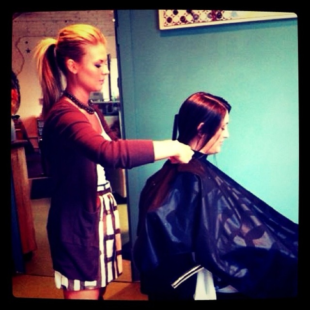 One of our stylists MiKel working hard....