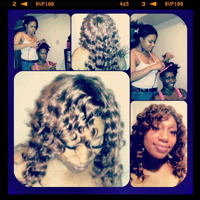 mowhawk curls.....sew in long lose deep waves