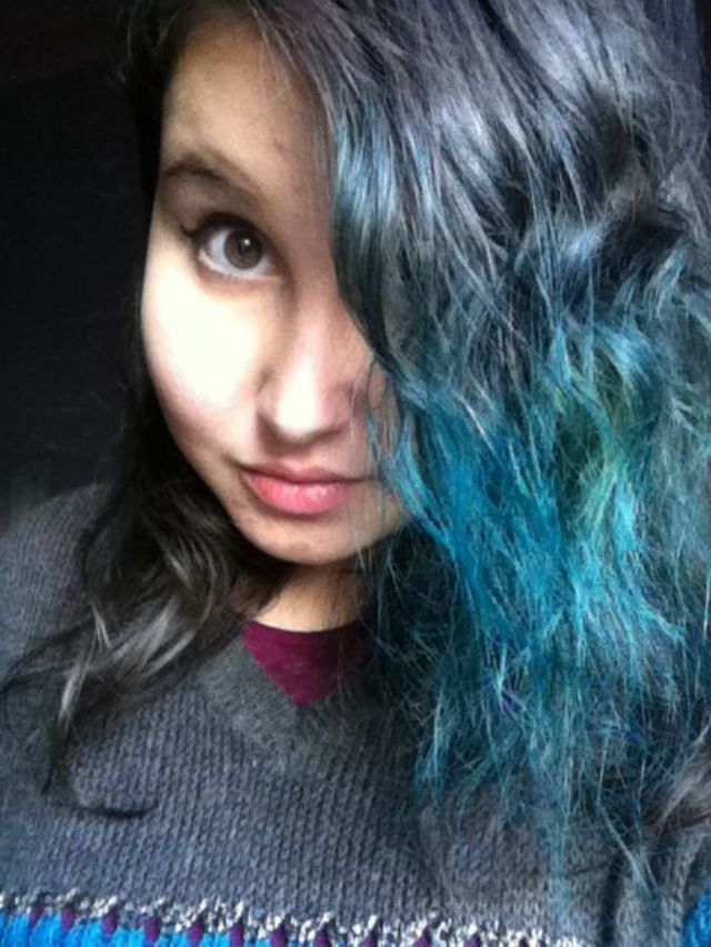 my blue/green hair