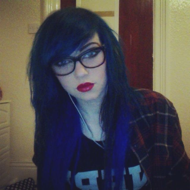 my hair. it's blue.