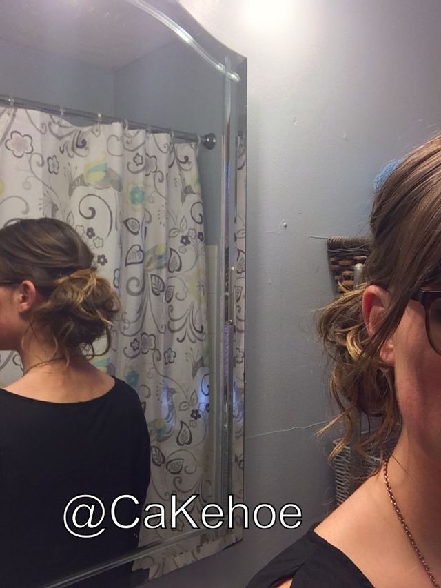 my hair, low side bun 