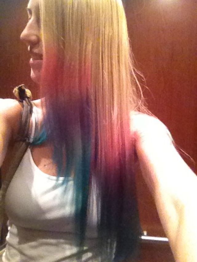 ombré pink purple turquoise 