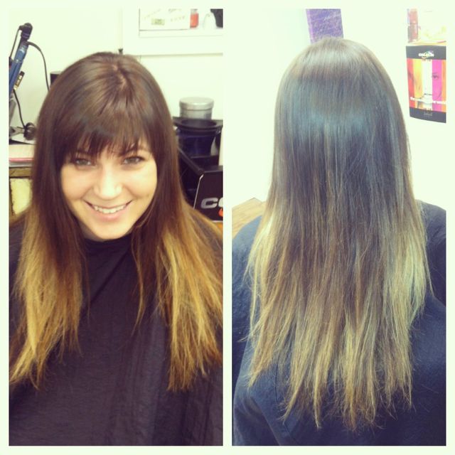 ombré with bangs