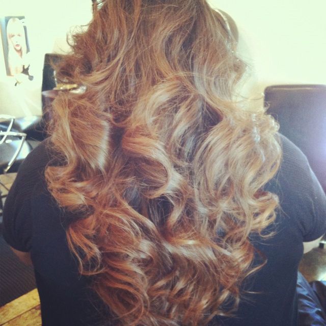 ombré with curls 