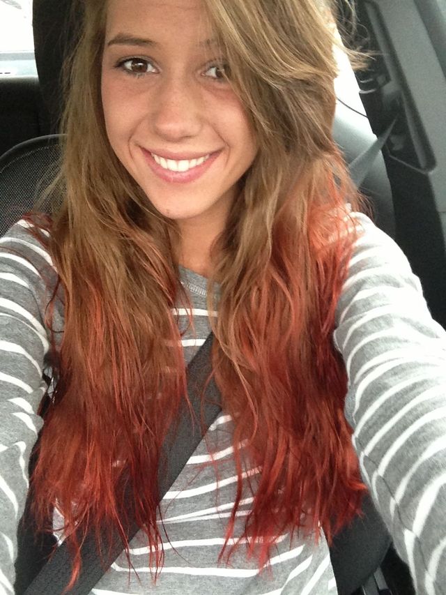 ombre red<3