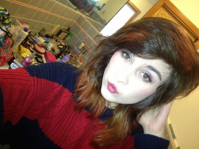 ombre with red highlights 