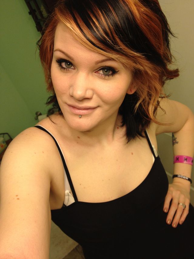 orang and black hair
