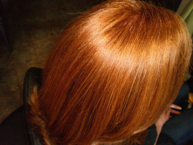 subtle color on natural red hair