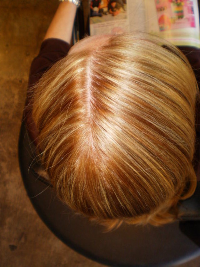 top of head after color/highlights