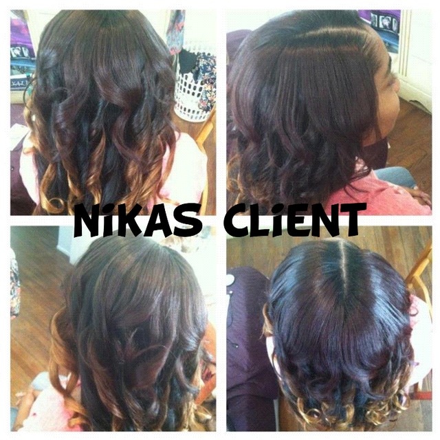partial weave with curls