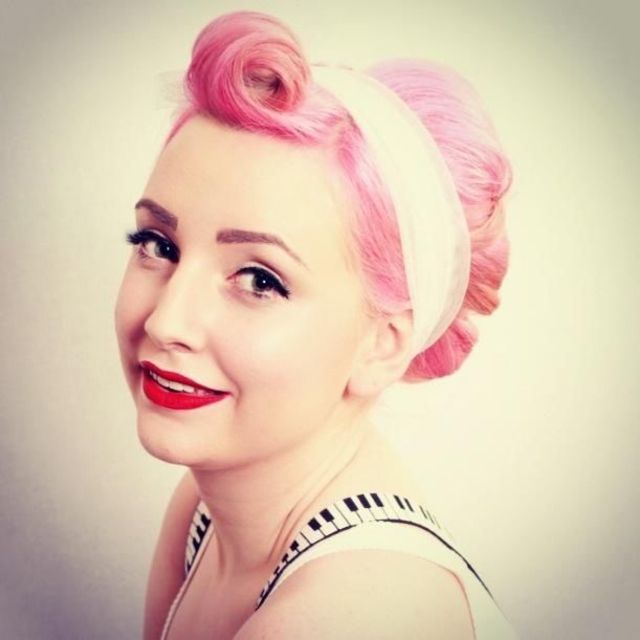 pastel pink pin up
