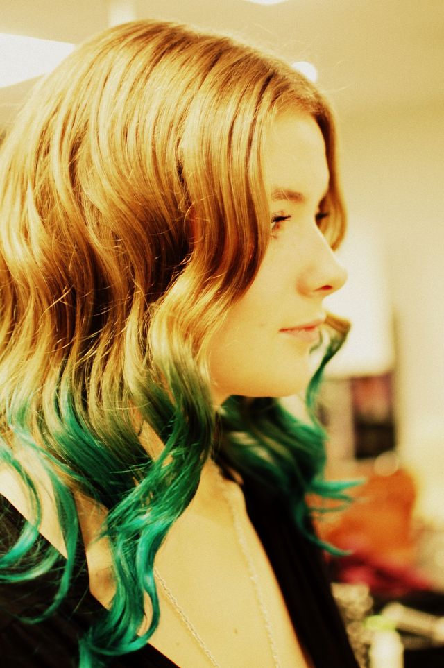 peacock blue ombre hair