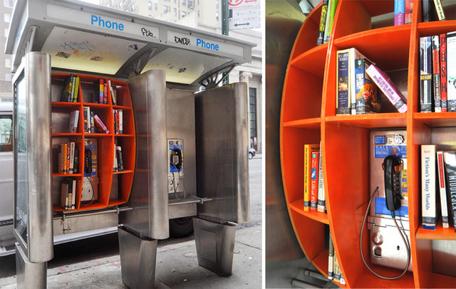 phone booth mini library