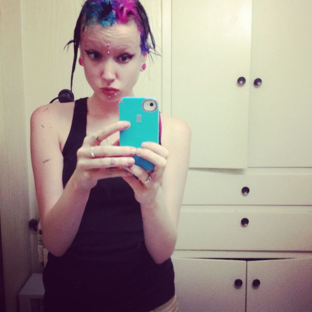 pink, blue, and purple :3