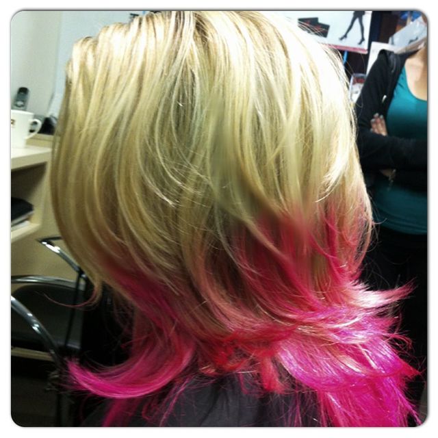 pink dip dye