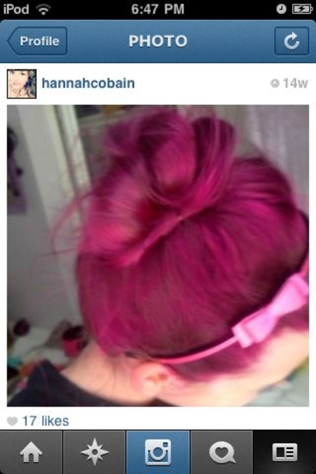 pink topknot.