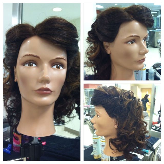 pinned back curls