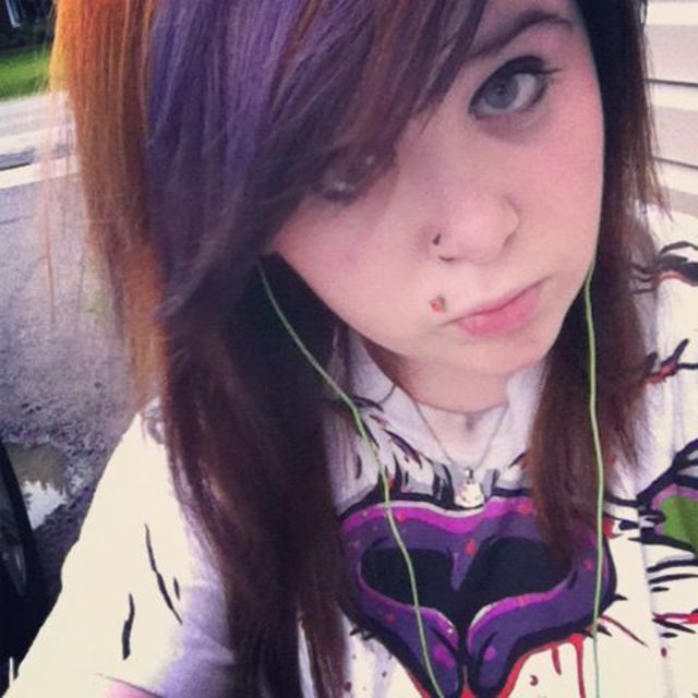 purple &amp; orange with black ombre.