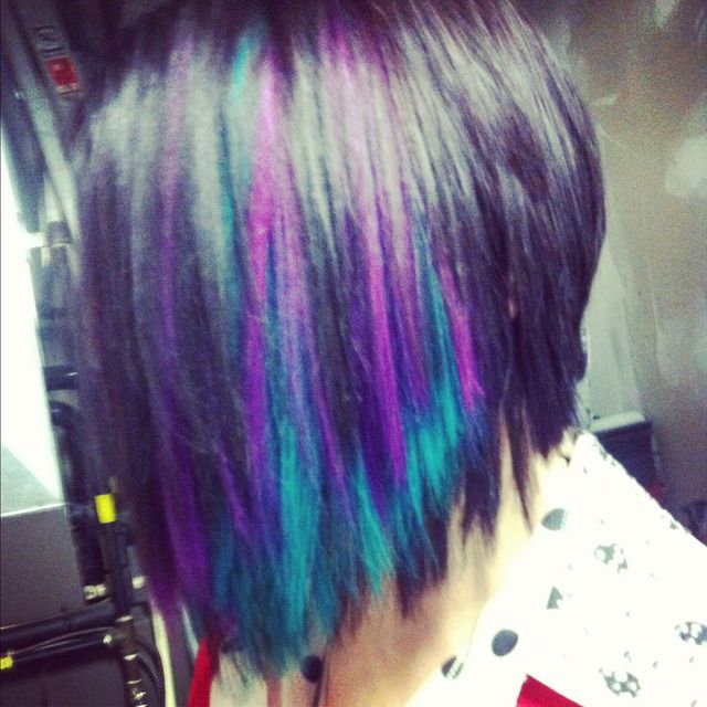 purple and turquoise