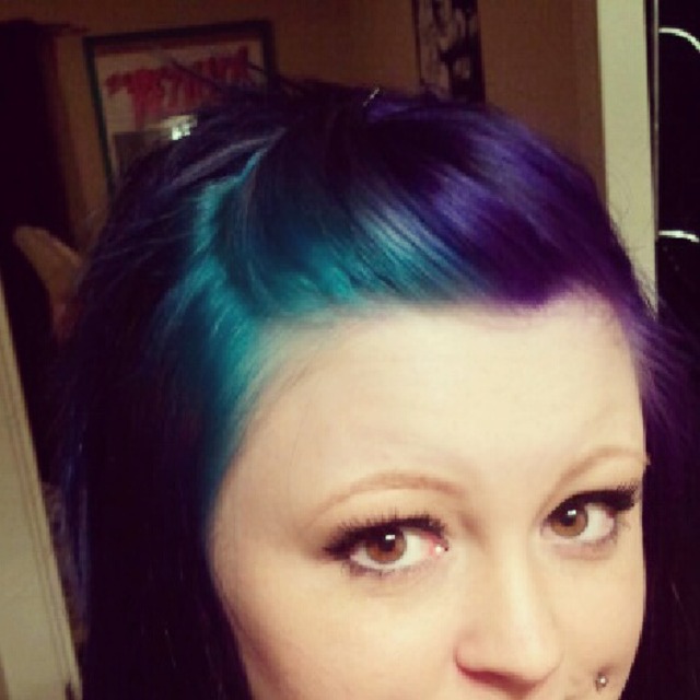 purple and turquoise