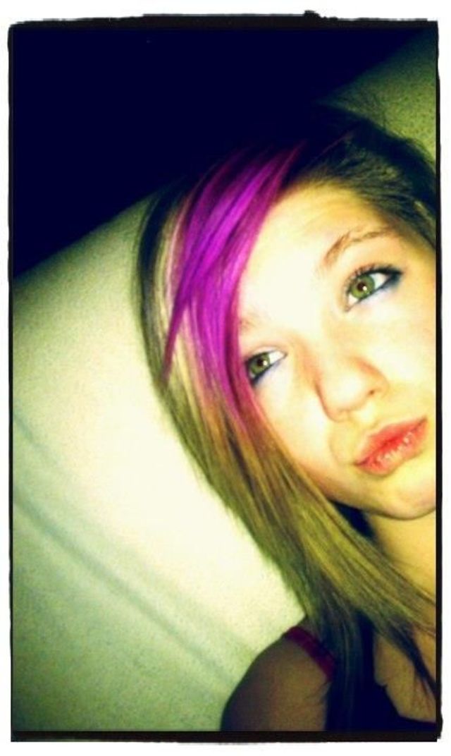 purple bangs . 