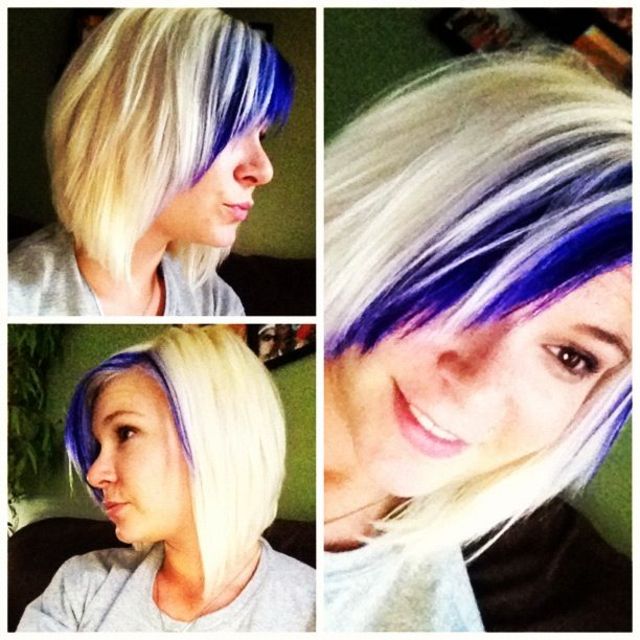 purple blonde bob